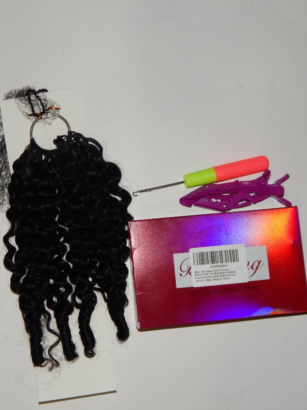 14" 100% Human Hair 60g Burmese Pre Separated Feather Crochet Extensions